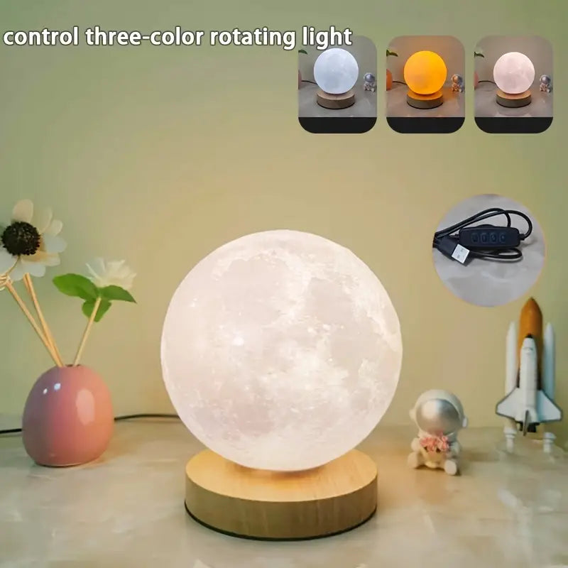 Rotating Moon Atmosphere Night Light