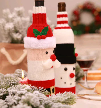 Christmas Wine Bottle Covers for Holiday Decor