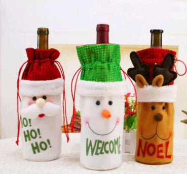 Christmas Wine Bottle Covers for Holiday Decor