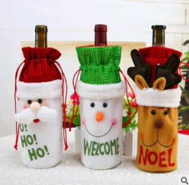 Christmas Wine Bottle Covers for Holiday Decor