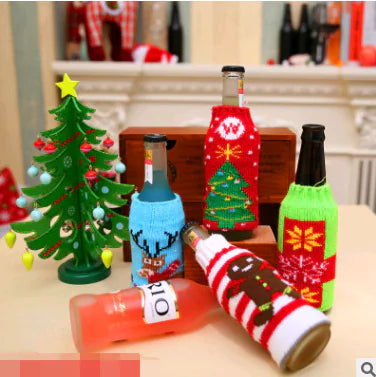 Christmas Wine Bottle Covers for Holiday Decor