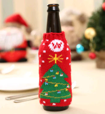 Christmas Wine Bottle Covers for Holiday Decor