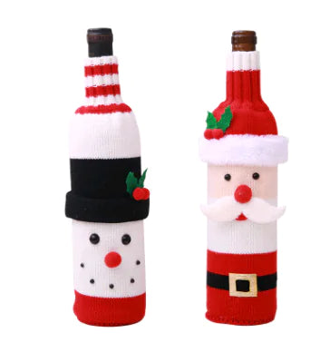 Christmas Wine Bottle Covers for Holiday Decor