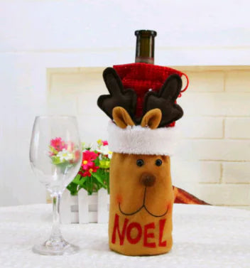 Christmas Wine Bottle Covers for Holiday Decor